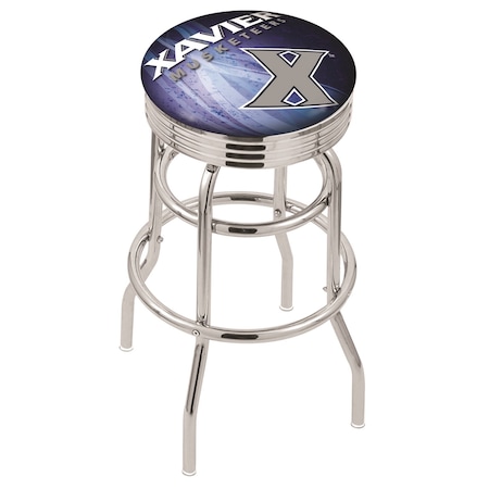 Holland Bar Stool Co 30" Chrome 2-Ring Xavier Swivel Bar Stool, Accent Ring L7C3C30Xavier-D2